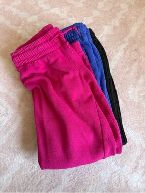 Athletic Works set of 3 Sweatpants Size 7/8 Pink, Blue, & Black